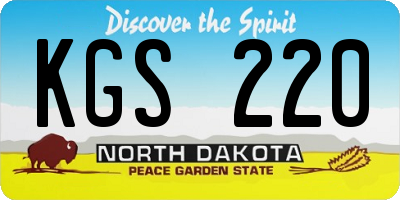 ND license plate KGS220