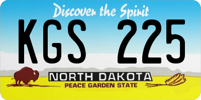 ND license plate KGS225
