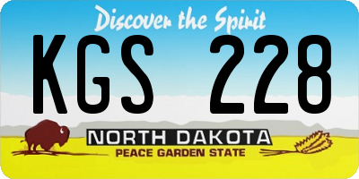 ND license plate KGS228