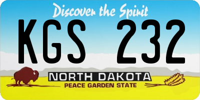ND license plate KGS232