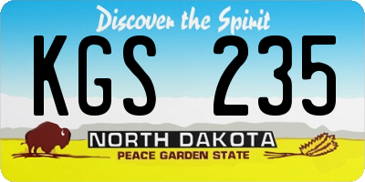 ND license plate KGS235