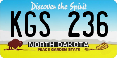 ND license plate KGS236