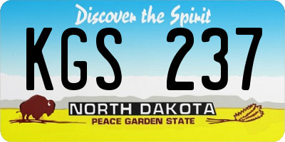 ND license plate KGS237