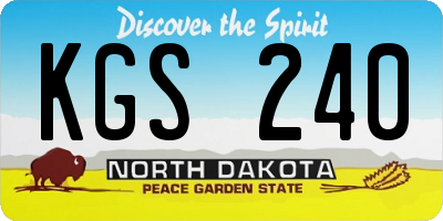 ND license plate KGS240