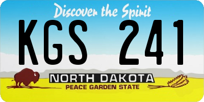 ND license plate KGS241
