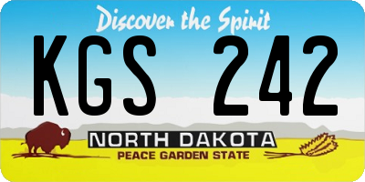 ND license plate KGS242