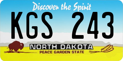 ND license plate KGS243