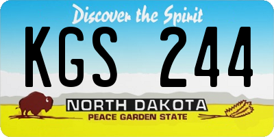 ND license plate KGS244