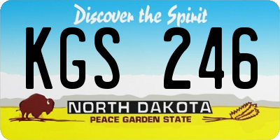 ND license plate KGS246