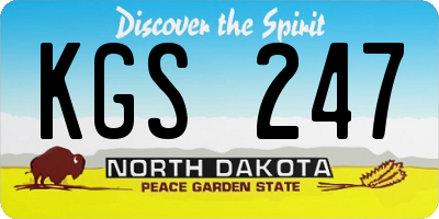 ND license plate KGS247