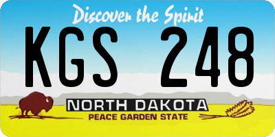 ND license plate KGS248