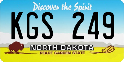 ND license plate KGS249