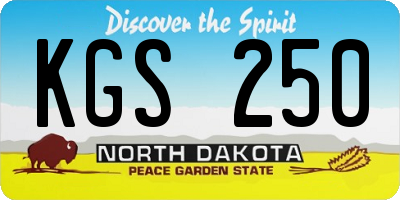 ND license plate KGS250