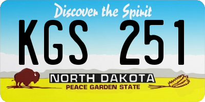 ND license plate KGS251