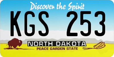 ND license plate KGS253