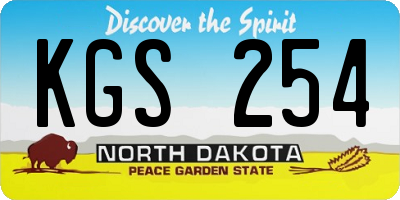 ND license plate KGS254