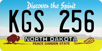 ND license plate KGS256