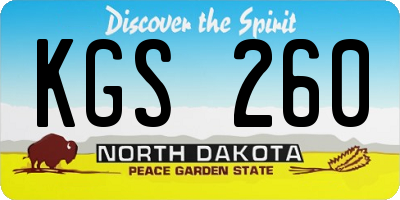 ND license plate KGS260