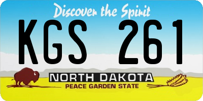 ND license plate KGS261