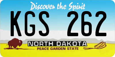 ND license plate KGS262