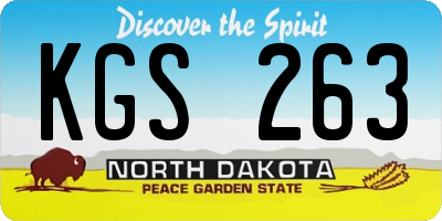 ND license plate KGS263