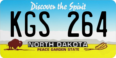 ND license plate KGS264