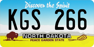 ND license plate KGS266
