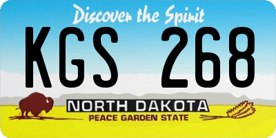 ND license plate KGS268