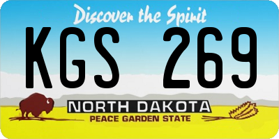 ND license plate KGS269