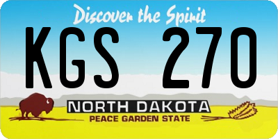 ND license plate KGS270