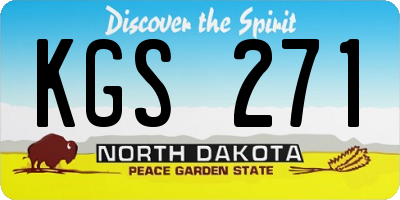 ND license plate KGS271
