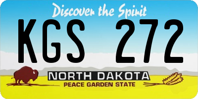 ND license plate KGS272