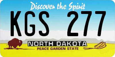 ND license plate KGS277