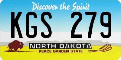 ND license plate KGS279