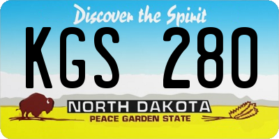 ND license plate KGS280