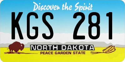 ND license plate KGS281