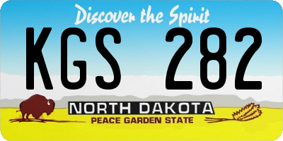 ND license plate KGS282