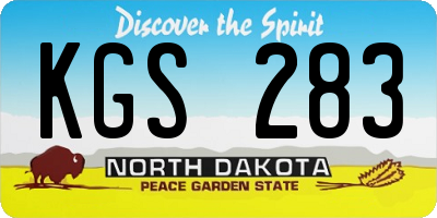 ND license plate KGS283