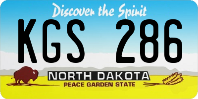 ND license plate KGS286