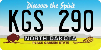 ND license plate KGS290