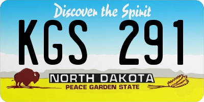 ND license plate KGS291