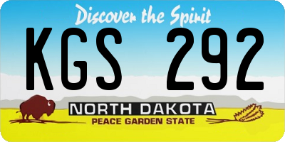 ND license plate KGS292