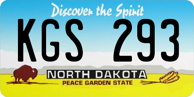 ND license plate KGS293
