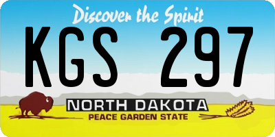 ND license plate KGS297