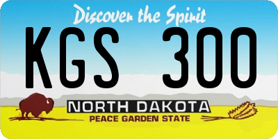 ND license plate KGS300