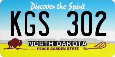ND license plate KGS302
