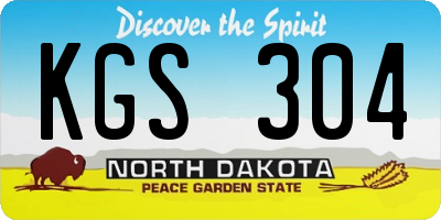 ND license plate KGS304