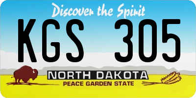ND license plate KGS305