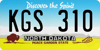 ND license plate KGS310