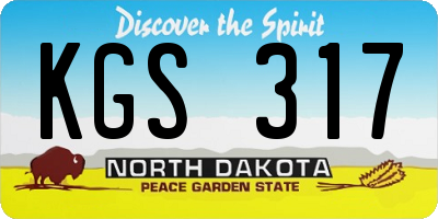 ND license plate KGS317